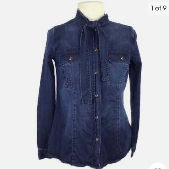 CABI dark denim top size XS - Picture 7 of 7